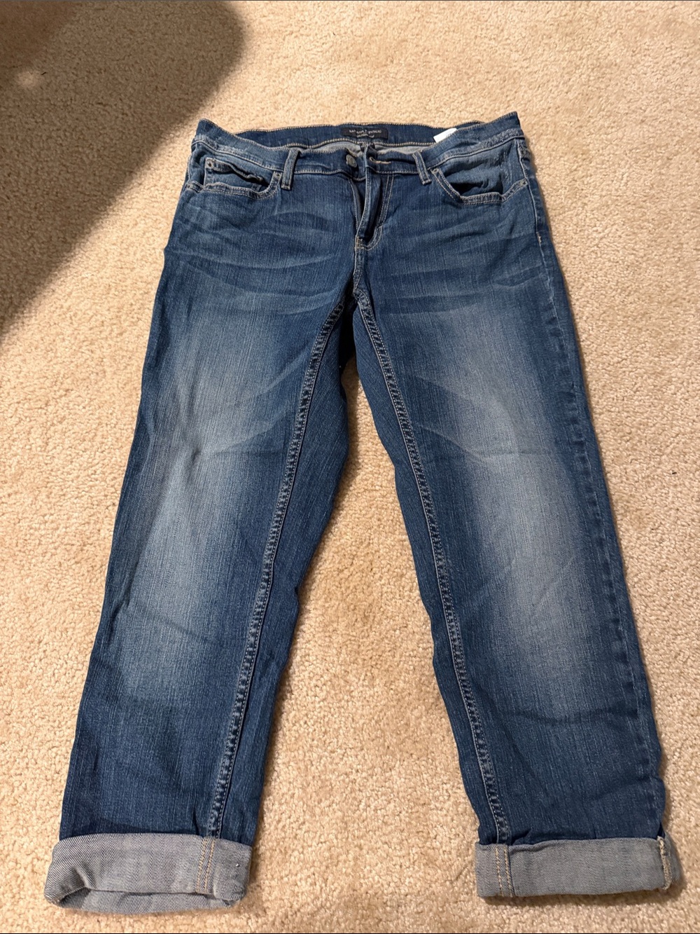 Women’s Blue Washed Straight-Leg girlfriend  Jeans